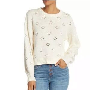 Madewell cream floral pointelle sweater